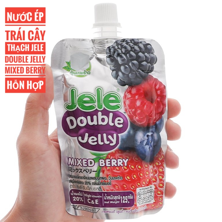 Nước Ép Trái Cây Thạch L-Jele Double Jelly Hương Mixed Berry Gói 150Gr