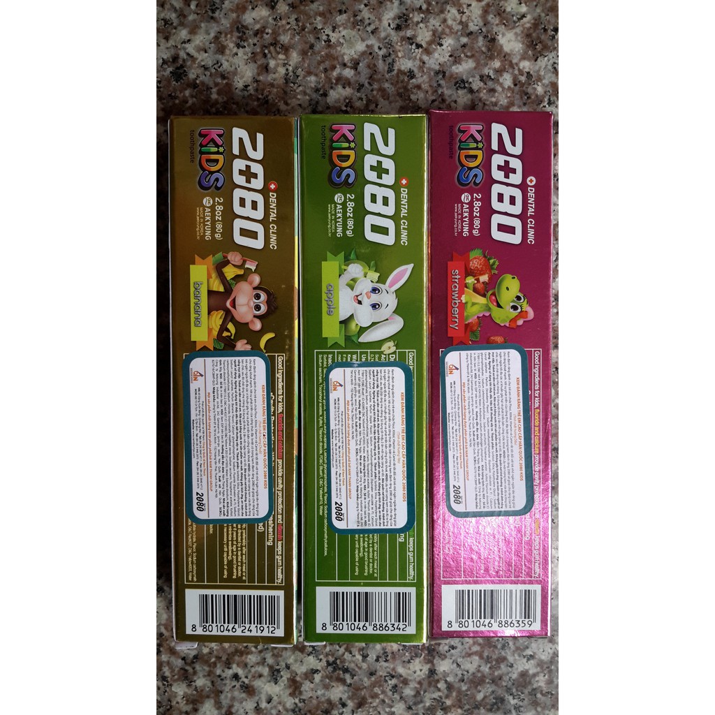 KEM ĐÁNH RĂNG 2080 KIDS ( VỊ DÂU, TÁO, CHUỐI) - chuối