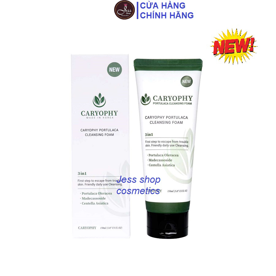 Sữa Rửa Mặt Giảm Mụn, Mờ Thâm Và Sạch Dầu Caryophy Portulaca Foam Cleanser 150ml