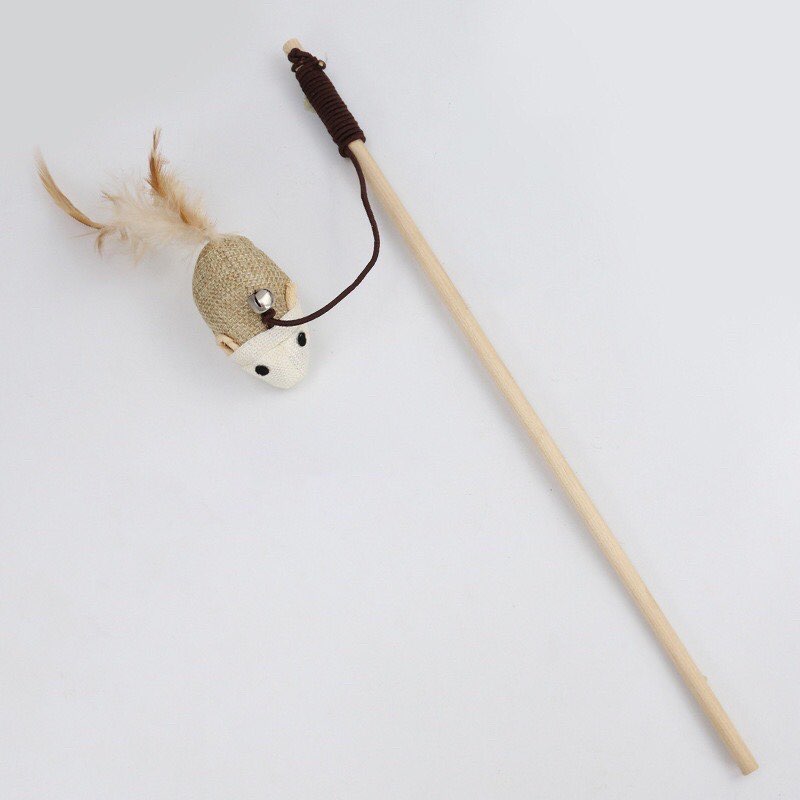 Đồ chơi cho mèo - Cần câu cán gỗ