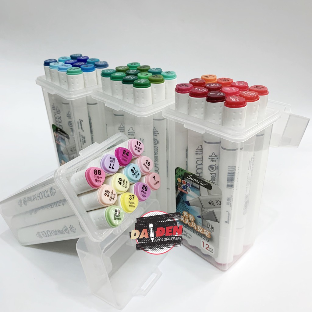 [HCM]Bộ Bút Marker Màu Da và Các Tone 12 Màu Touch Liit Và Touch Soft Head
