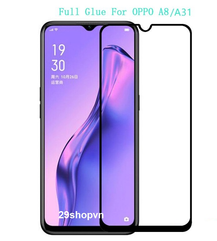 Kính cường lực Oppo A31 (Full Màn, Full Keo)