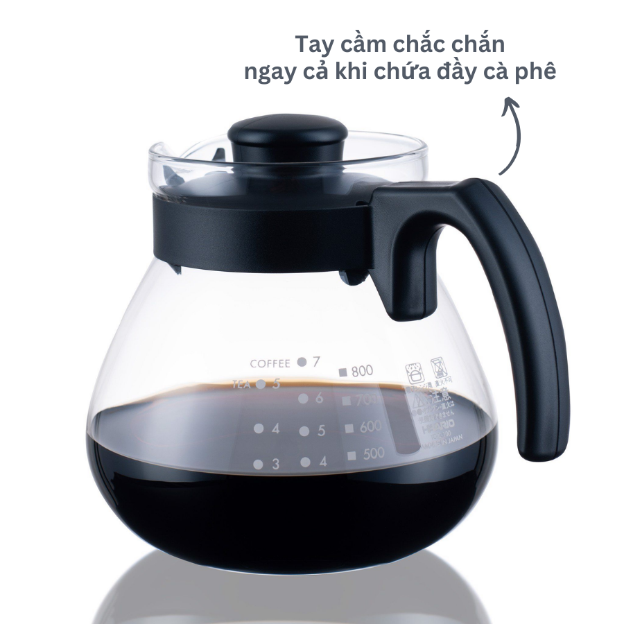 Bộ bình pha cà phê HARIO Teco 1L kèm phễu - "Teco" Dripper Set TCD-100B