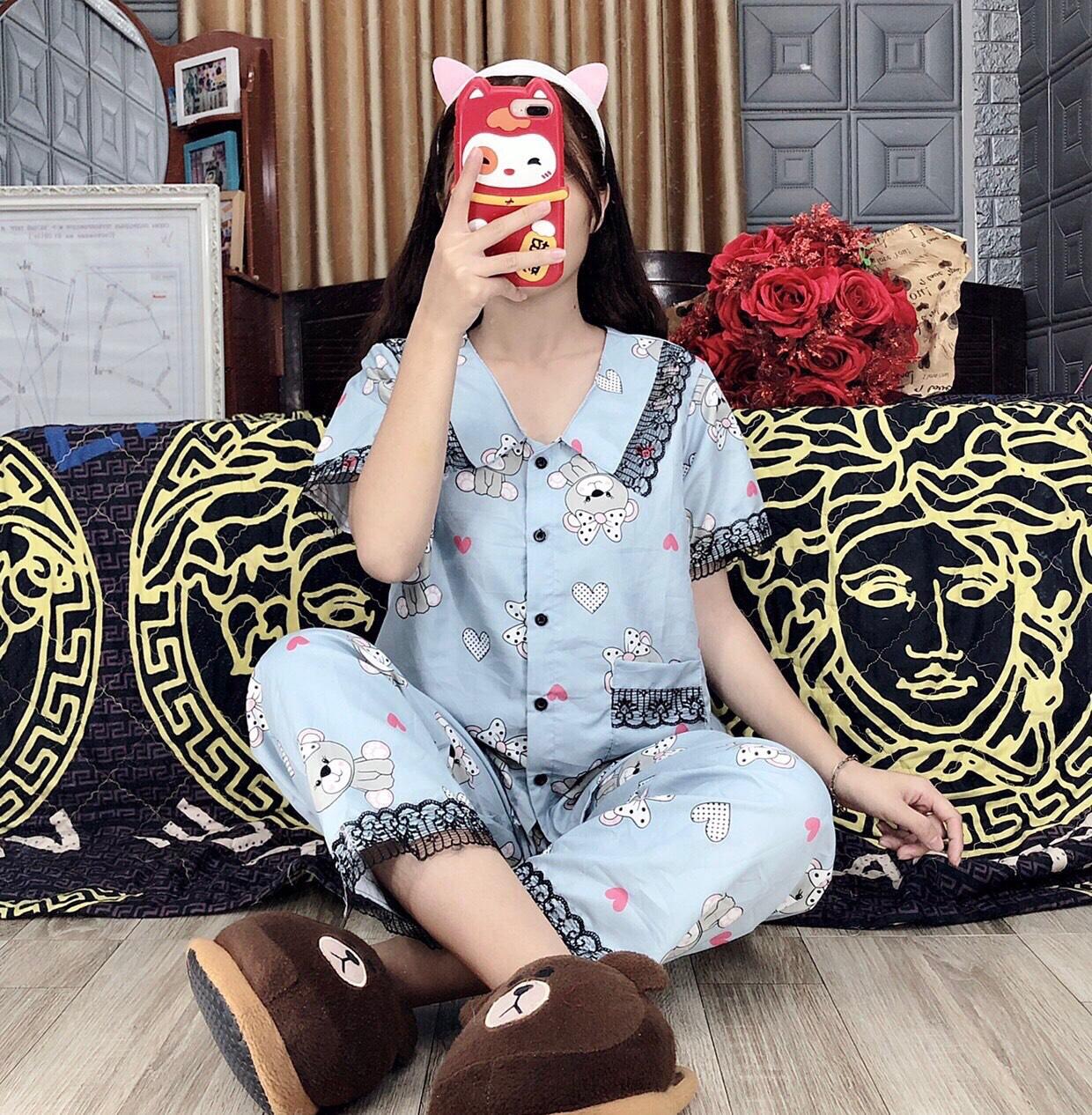 [HCM]Bộ  Pijama mặt ở nhà hình mèo -MTB