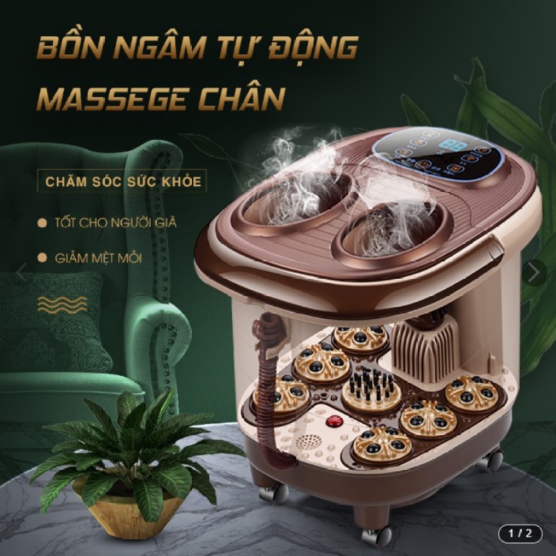 Thùng Mát Xa Chân - Bồn Ngâm Massage Chân Tự Động JRK-8861 trừ phong thấp, lưu thông khí huyết
