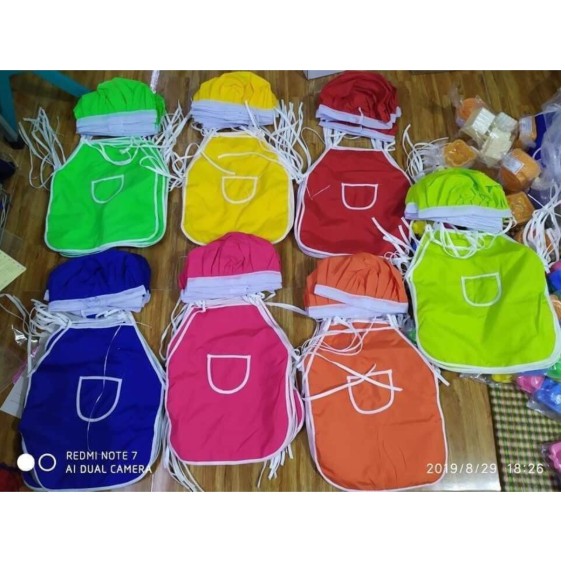 Bộ tạp dề cho bé kèm mũ