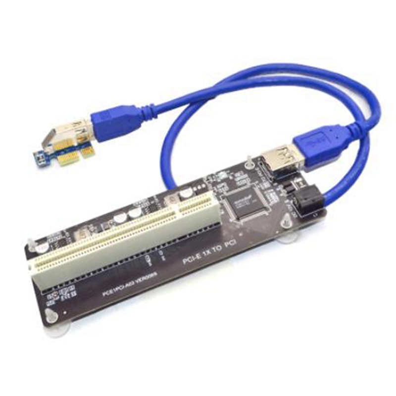 PCIE PCI-E PCI Express X1 to PCI Riser Card Bus Card High Efficiency Adapter  Converter USB  Cable for Desktop PC 