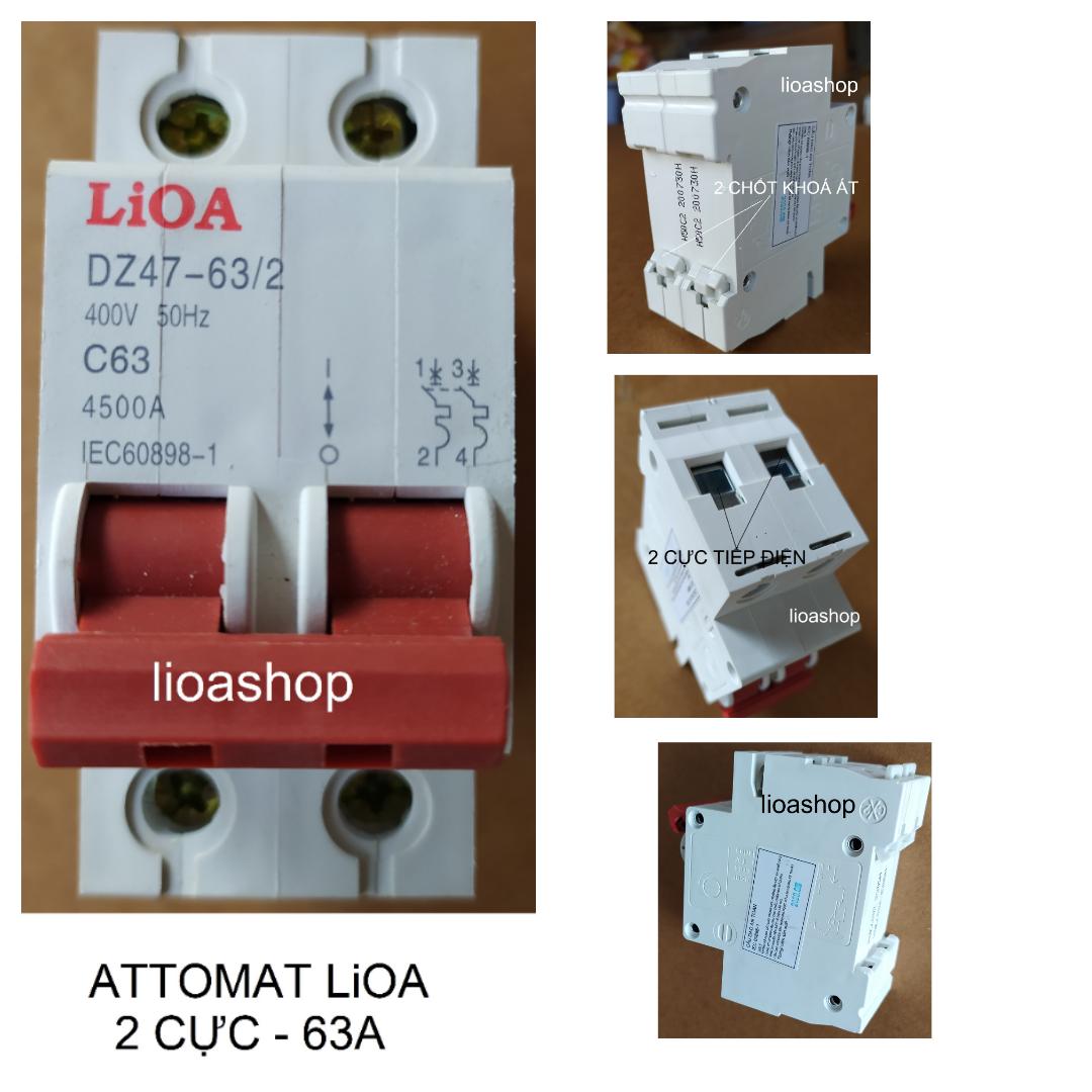 ATTOMAT 2 CỰC LiOA TỪ 6A -63A -DÒNG ÁT CÀI.