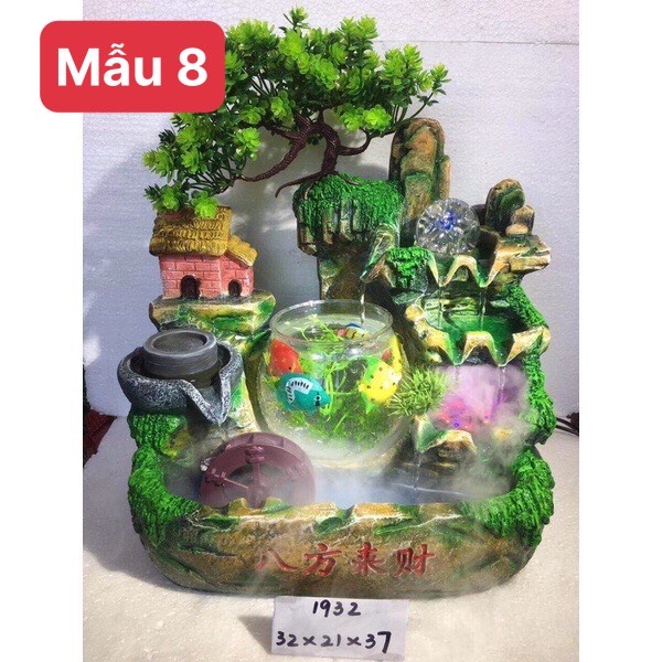 Thác nước phong thủy tiều cảnh Hòn Non bộ, bể cá mini