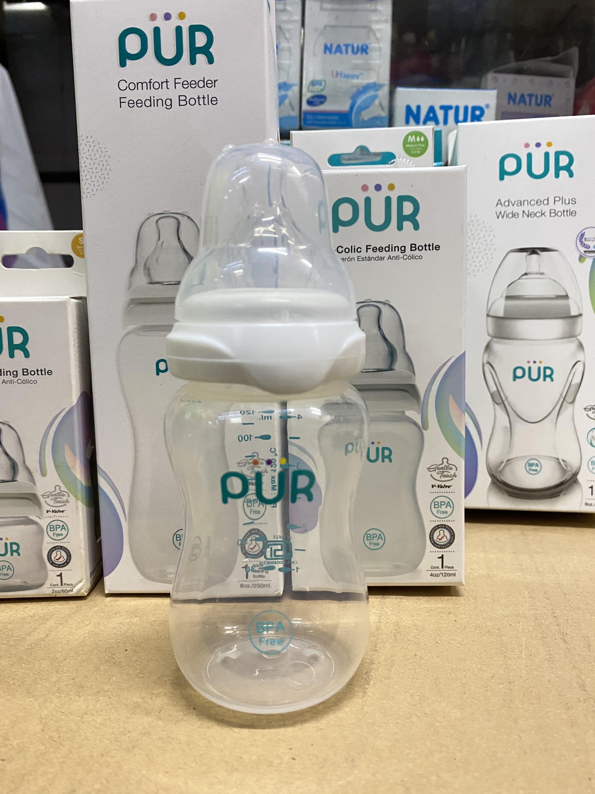 Bình sữa cổ hẹp hiệu Pur 60ml/120ml/250ml