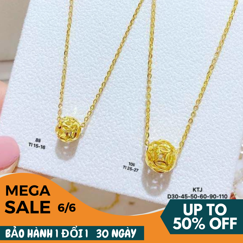 [HCM]Dây chuyền nữ đẹp dây chuyền mạ vàng cao cấp bi kim tiền vàng 24k chạm đá pha lê lấp lánh tinh xảo sang trọng quý phái thời trang Trang Sức Miga DM061 - làm quà tặng bất ngờ vô cùng ý nghĩa