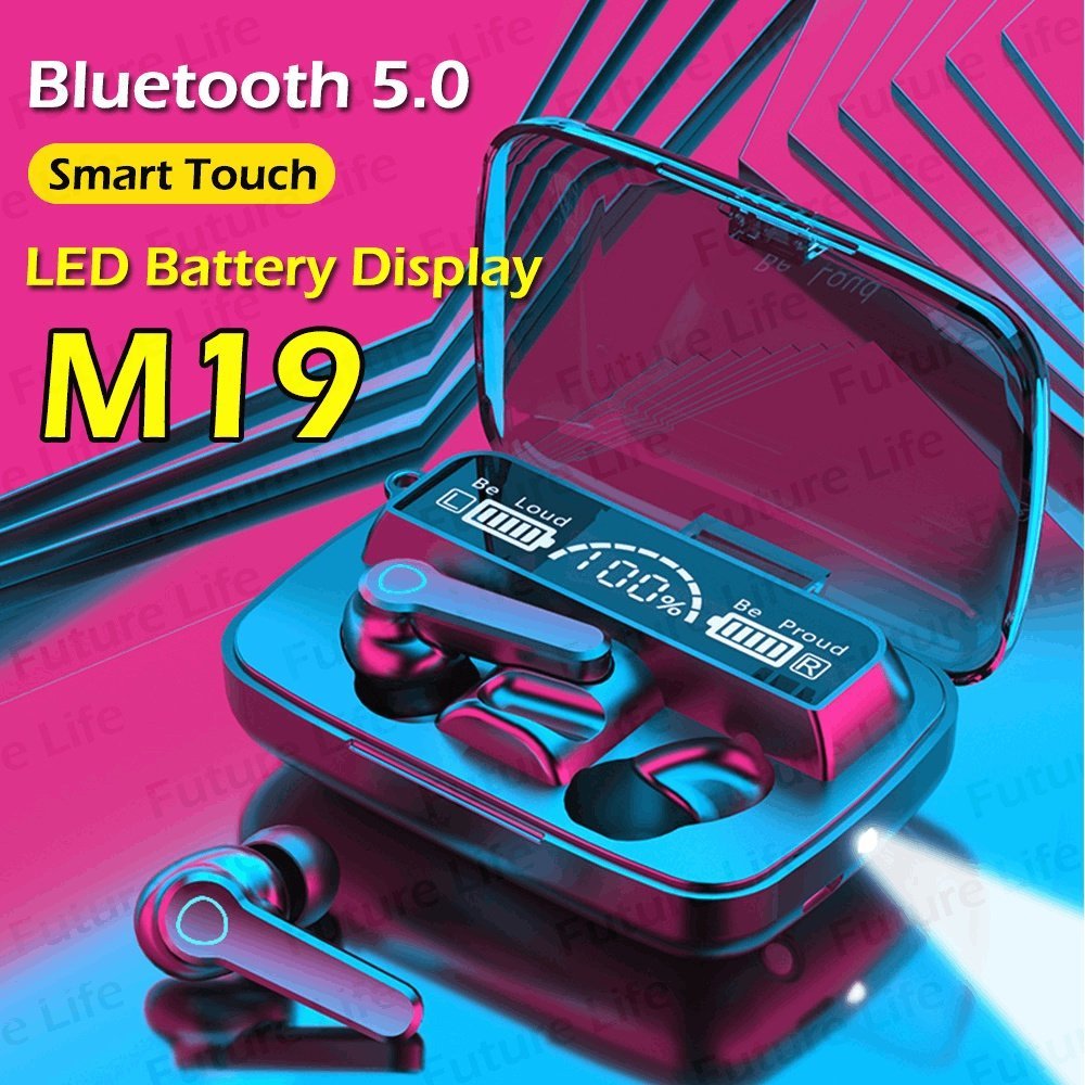Tai nghe bluetooth m19 không dây cảm ứng vân tay âm thanh hifi 5.0 tai nghe nhét tai giá rẻ