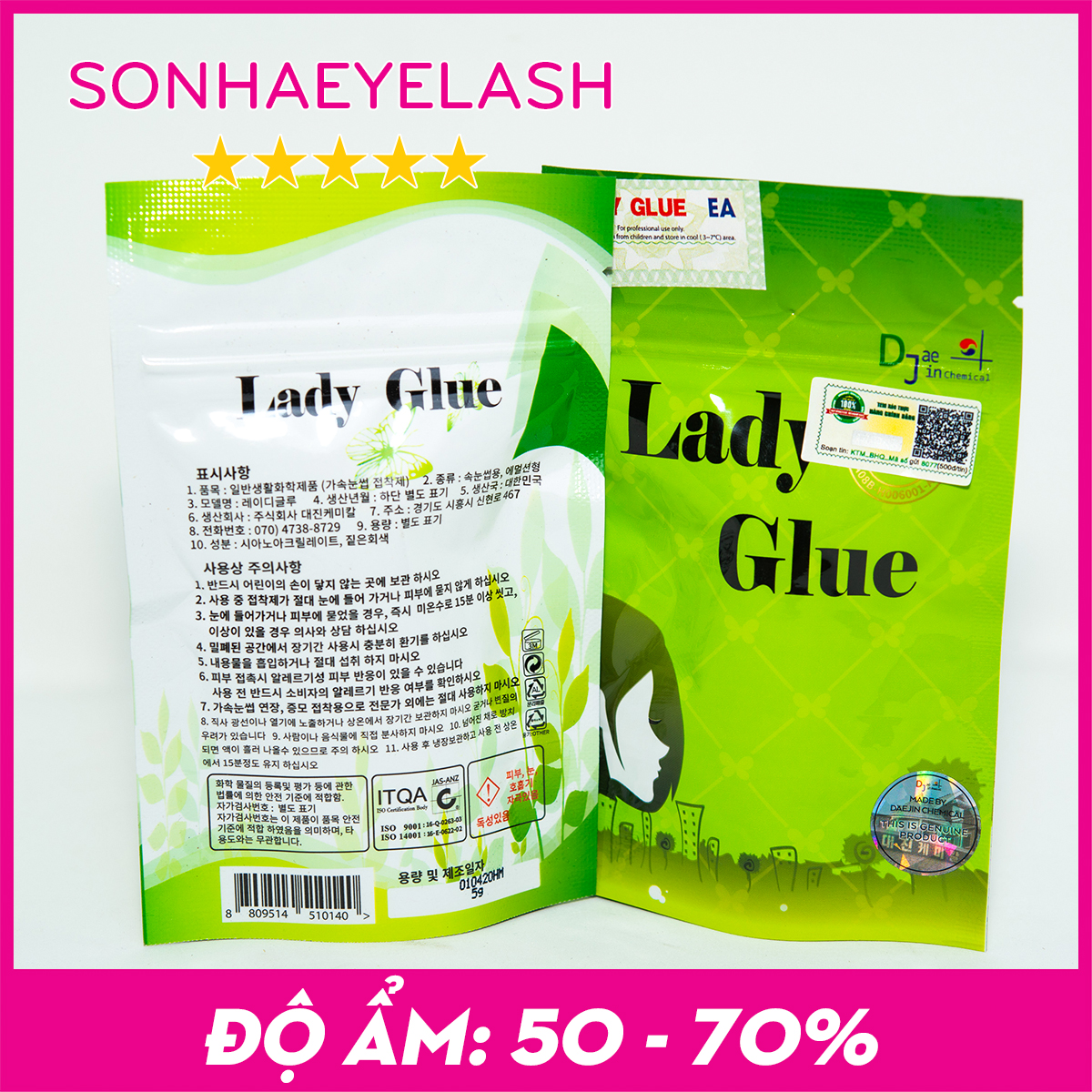 Keo Lady xanh, keo nối mi ít cay