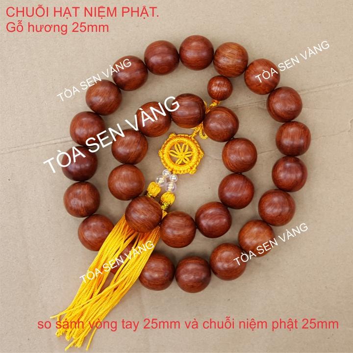 CHUỖI HẠT NIỆM PHẬT - GỖ GIÁNG HƯƠNG 25MM
