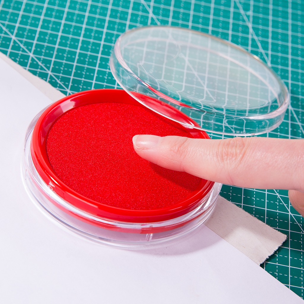 Khay mực dấu Deli, 84x84x25 mm, Đỏ - 1 chiếc - E9863