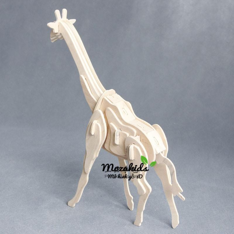 Mô hình lắp ráp gỗ 3D  (ĐV-01)  Con Hươu Cao cổ