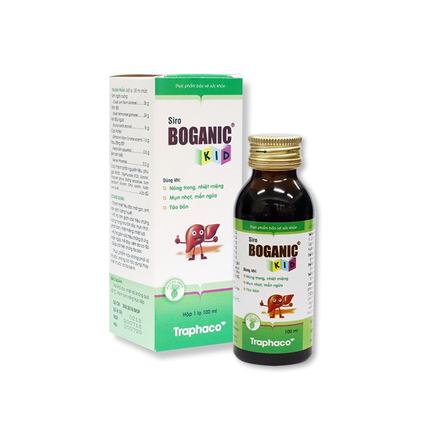 Siro Boganic Kid - Giúp trẻ mát gan, giải độc, thanh nhiệt cơ thể - Chai 100ml - Traphaco