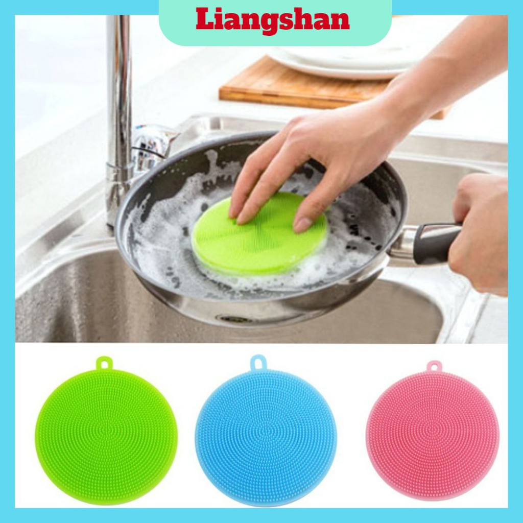 Miếng rửa chén silicon -miếng rửa bát có móc treo tiện dụng (Tuyển Sỉ )