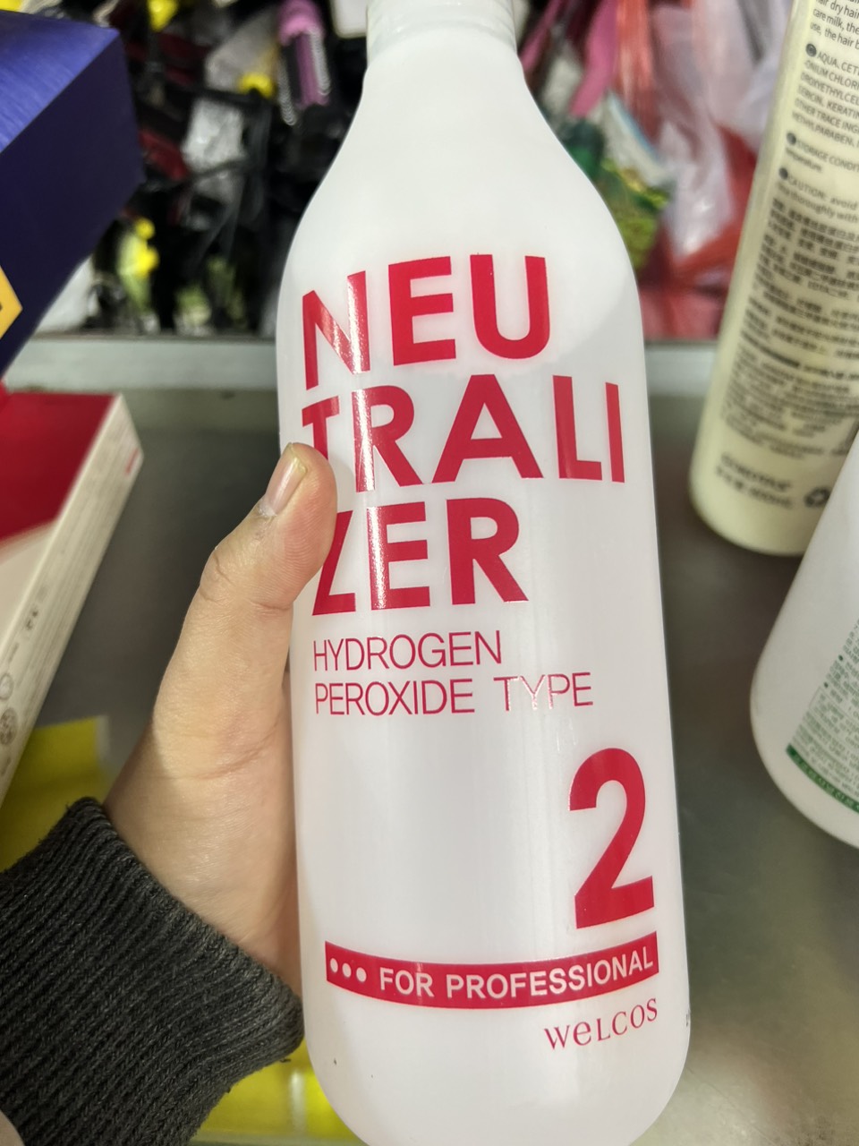 Thuốc Dập uốn tóc số 2 Welcos Neutralizer 1000g Đỏ - Xanh