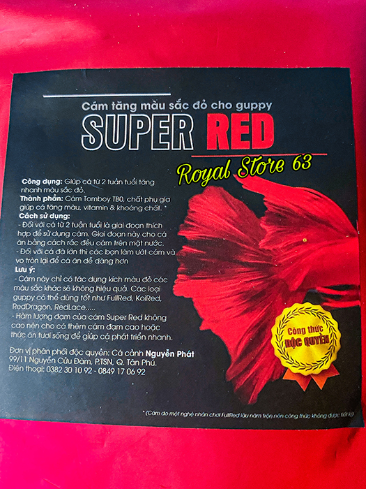 Cám Kích Đỏ Super Red Cho Guppy Betta