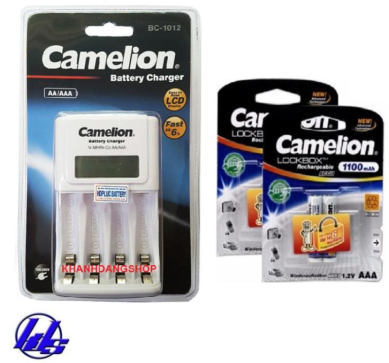 Bộ sạc nhanh có màn hình Camelion BC-1012 kèm 4 pin sạc AAA 1100mAh Lockbox