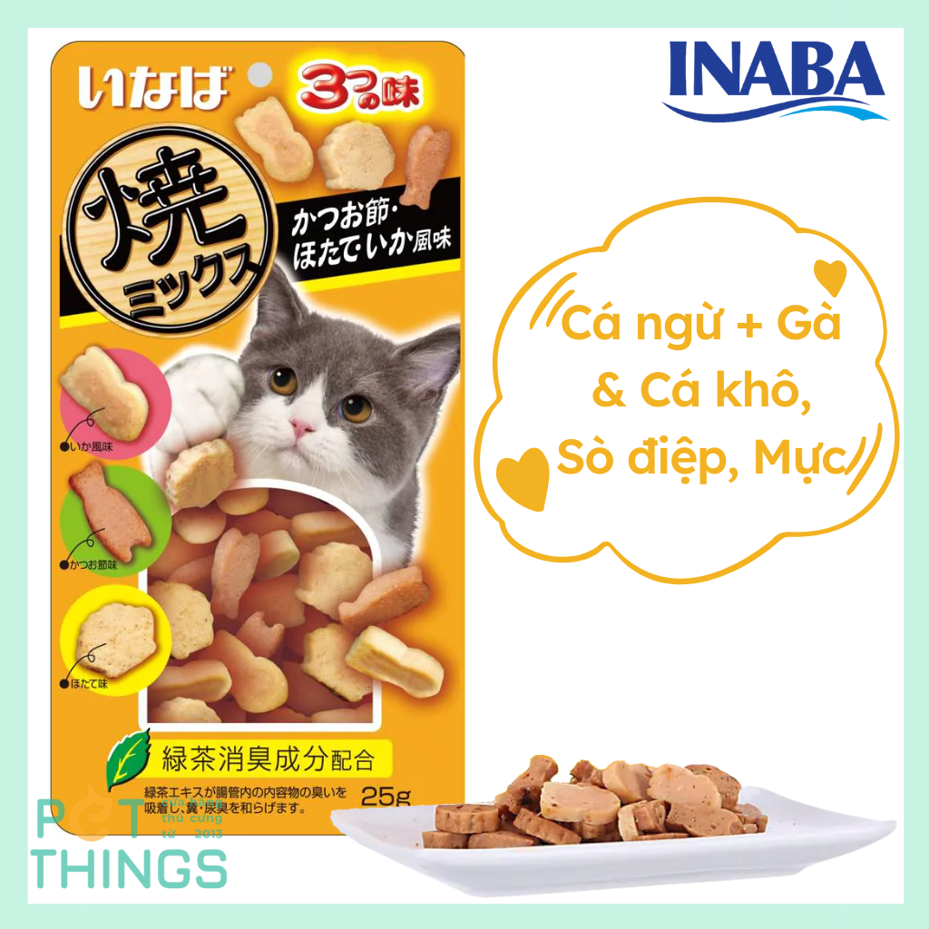 Bánh thưởng viên mềm cho mèo Inaba Soft Bits 25g