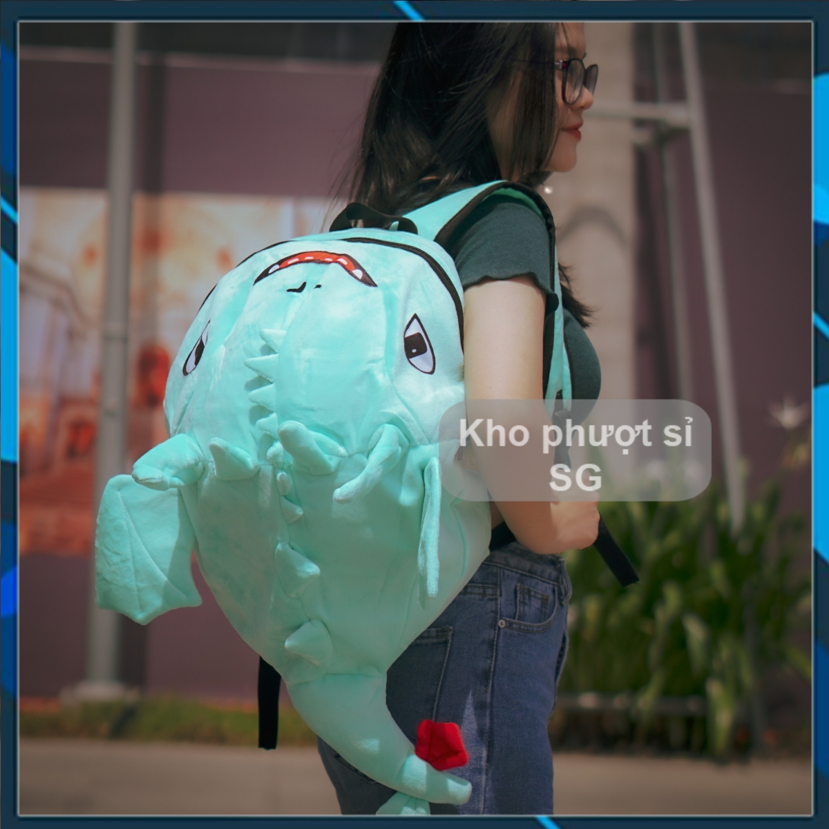 Balo Rồng có cánh cute đựng fullface đi phượt - Balo rồng vải nhung như balo khủng long loại cao cấp