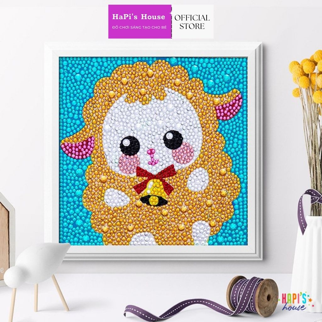 Tranh Đính Đá có khung (ĐÁ ABC CAO CẤP). Kích Thước:20x20cm
