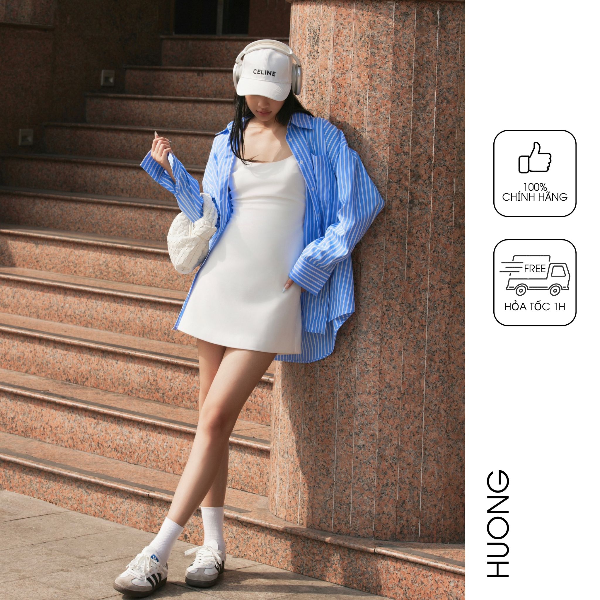 Váy 2 dây trắng ngắn huong boutique bsv03