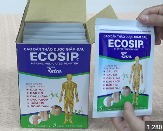 (1 gói x 5 miếng )Cao Dán Thảo Dược Ecosip Nóng Tatra
