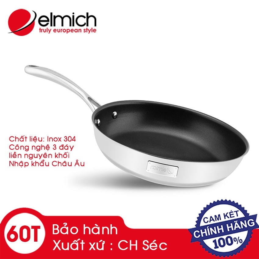>> BÁO GIÁ CHẢO INOX CAO CẤP 2 LỚP ĐÁY LIỀN ELMICH TRI-MAX | Shopee Lazada Sendo Tiki mới nhất 180 CHẢO INOX CHỐNG DÍNH CAO CẤP 2 LỚP ĐÁY LIỀN ELMICH TRI-MAX SIZE 20-24-26-28CM
