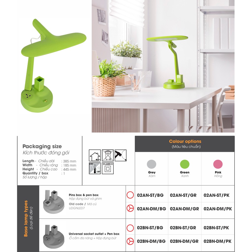 Đèn bàn led dọc lioa kiểu mới 02