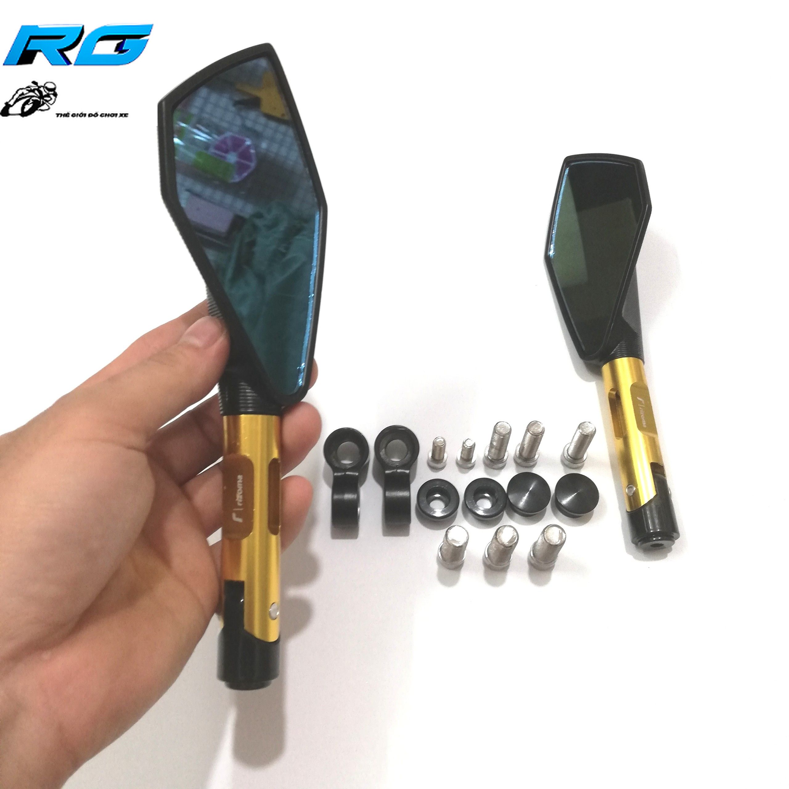 [HCM]Gương Chiếu Hậu Rizoma 5 Cạnh L2 - Màu Gold(1 Cặp)