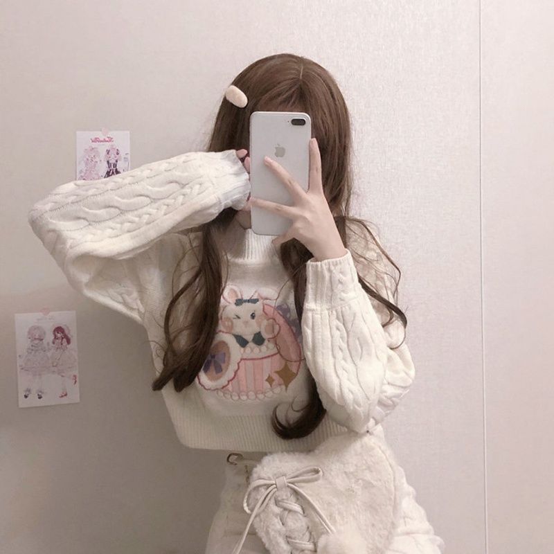 [Bộ Đồ Hai Mảnh] Áo Len Ngắn + Váy Hông Túi Eo Cao