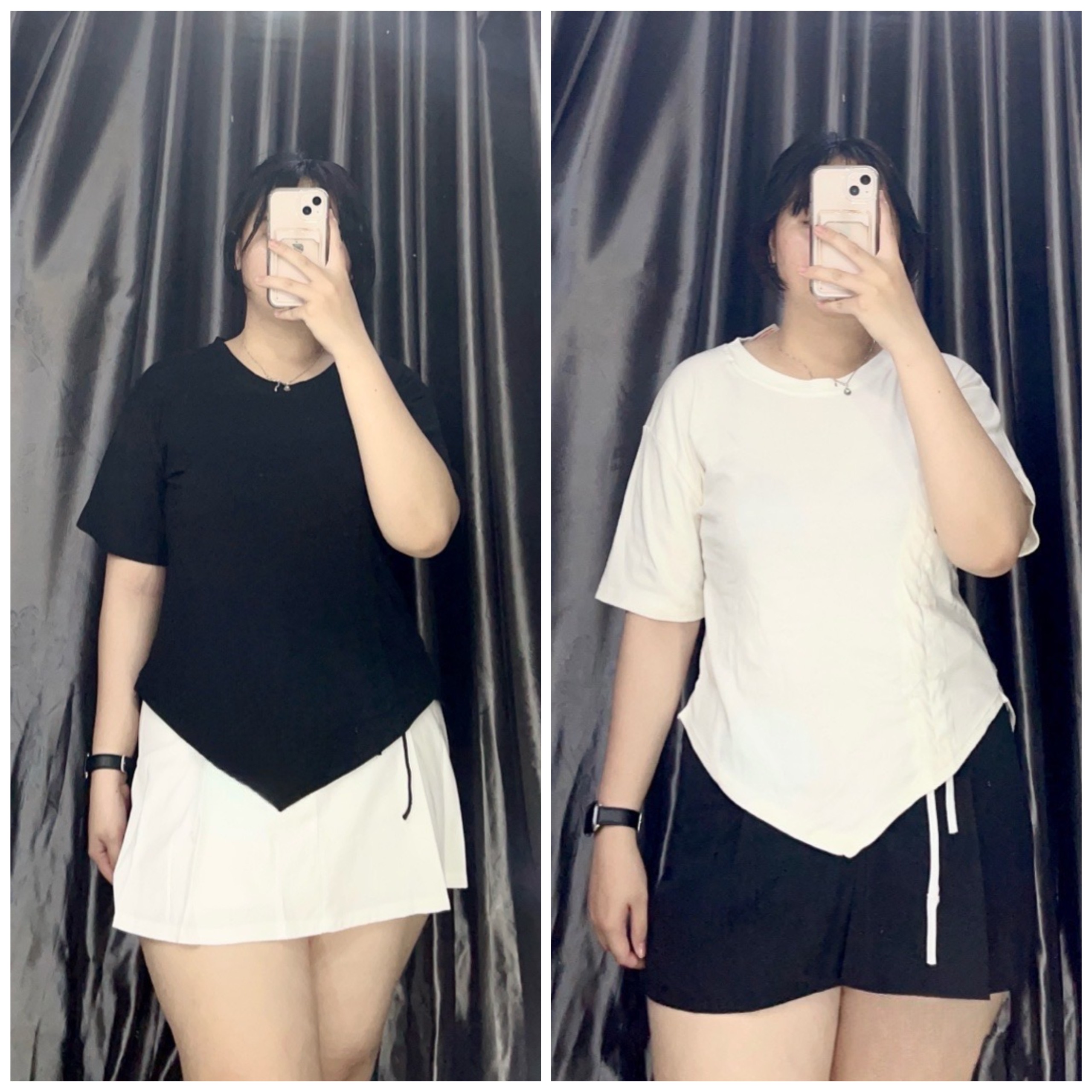 Áo Thun BIGISZE kiểu rút dây 1 bên ( mẫu shop tự chụp ).