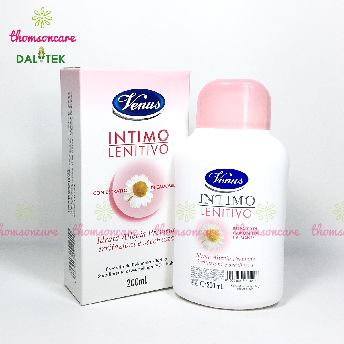 Dung dịch vệ sinh Venus Intimo từ Ý - Hương thơm từ thảo dược - Hộp 200ml, ddvs dùng được cho cả nam giới, nước rửa phụ khoa