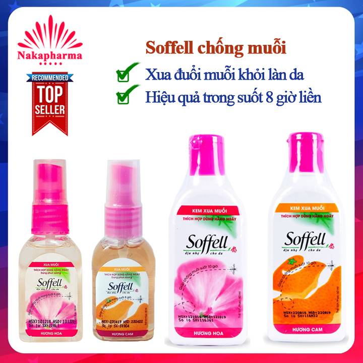 Xịt và kem chống muỗi Soffell hiệu quả trong suốt 8 giờ liền