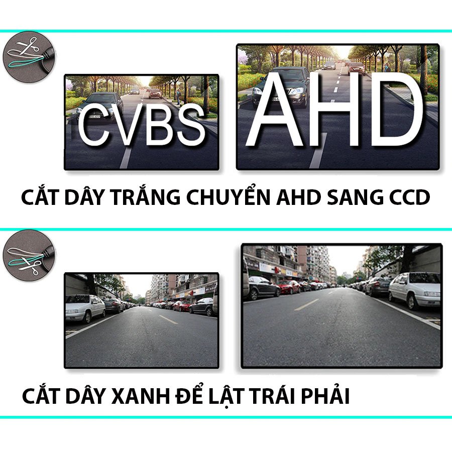 Camera lùi ô tô HQ143 chuyển đổi AHD/CCD