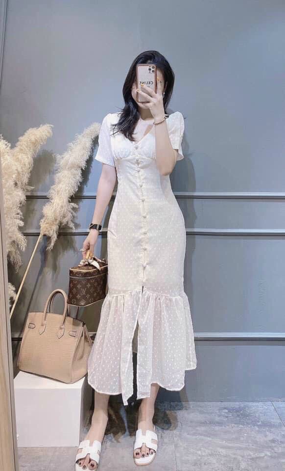 Đầm Đuôi Cá Nút Bọc K140|1539210224