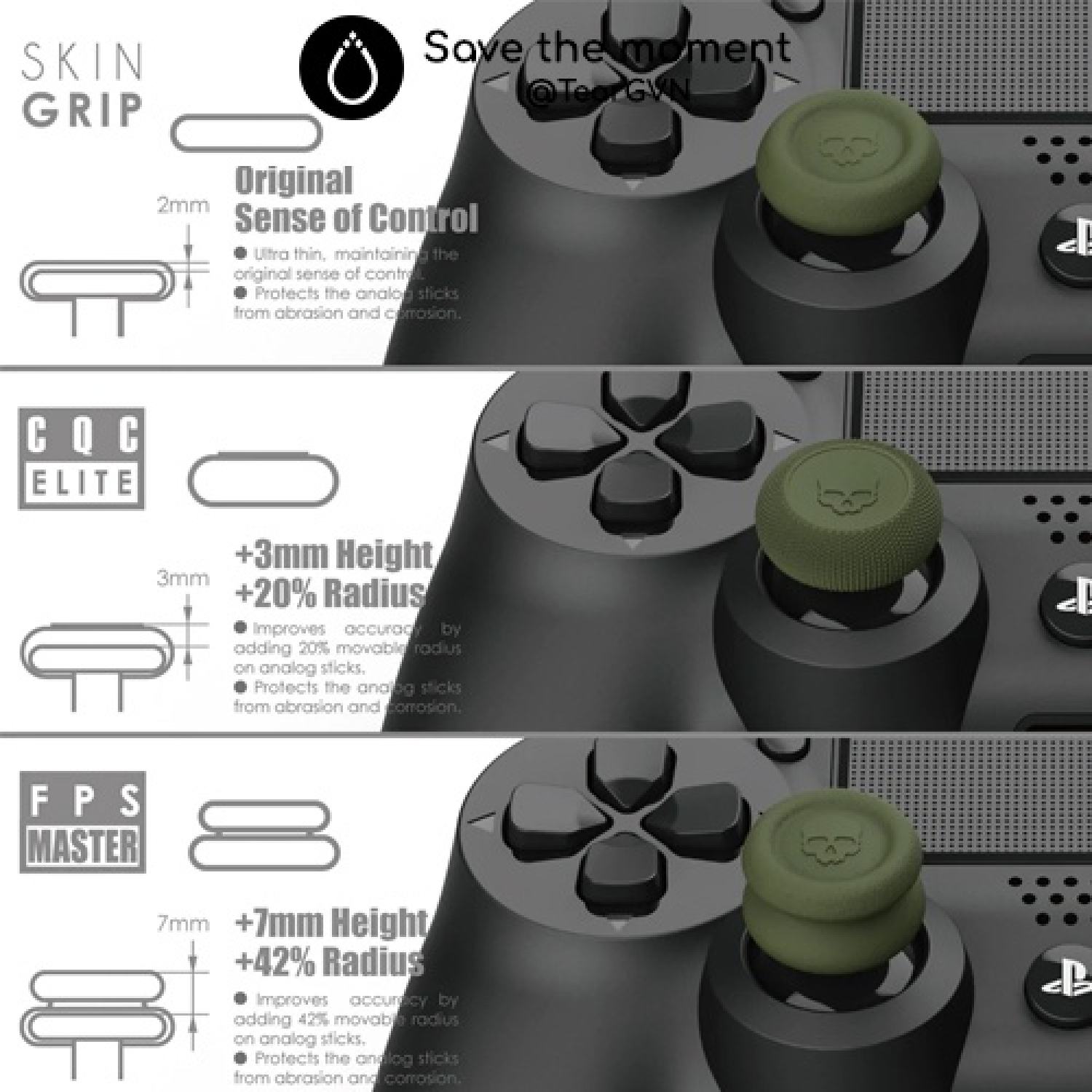 Bộ nút bọc Analog Skull & Co cho tay cầm PS4 / PS5 / Switch Pro Controller - Vỉ 3 cặp