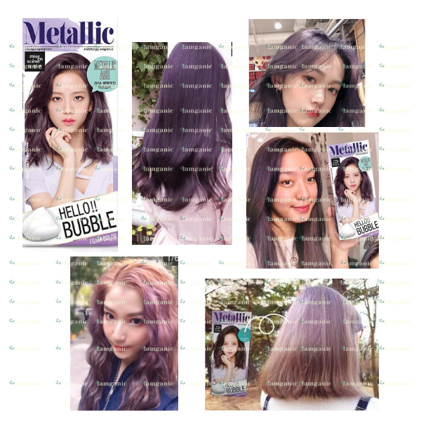 [HCM][Chính Hãng Mise En Scene] Thuốc Nhuộm Tóc Dạng Bọt Hello Bubble Foam BlackPink - Màu Metallic Ash (Nâu tím khói)