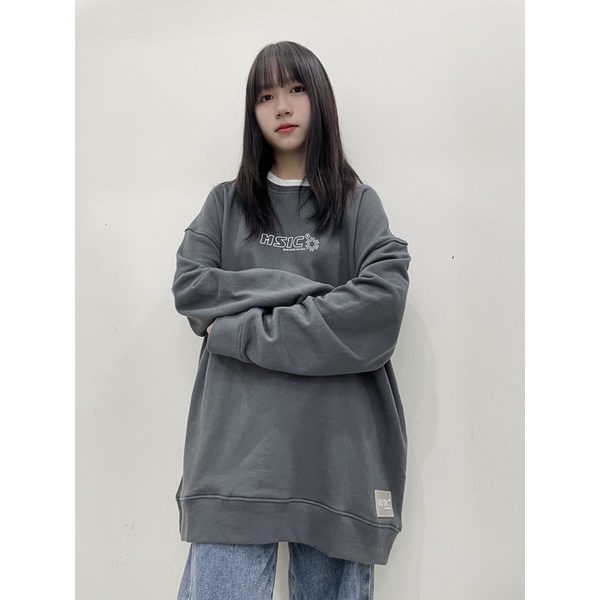 Áo Sweater 2 Cổ Xám (Nỉ Bông)
