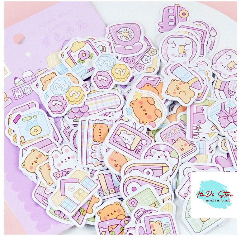 Set 200 chiếc sticker dễ thương nhiều màu, có tách lẻ