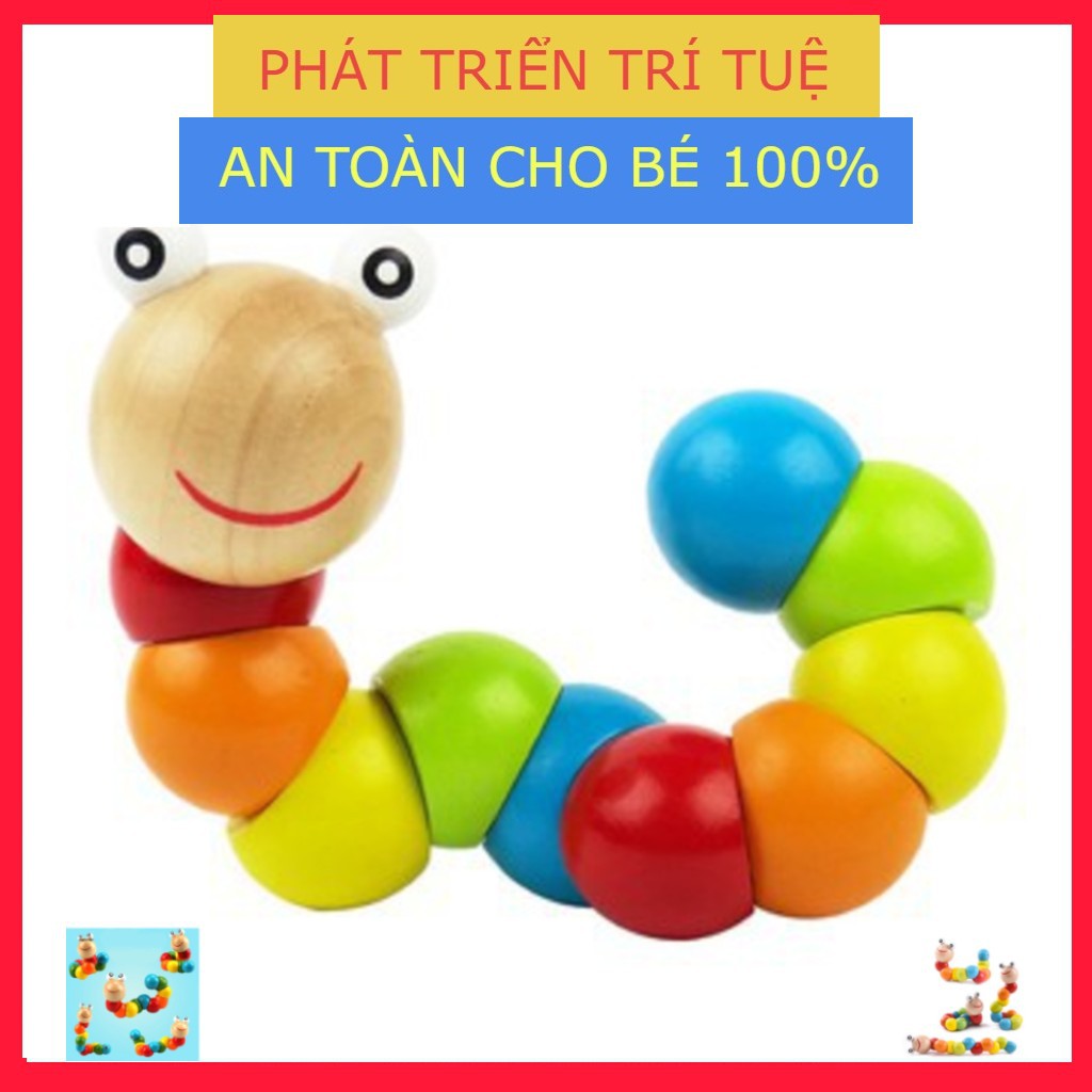 Đồ Chơi Con SÂU GỖ Tập Cầm Nắm Cho Bé (Đồ Chơi Trẻ Em)