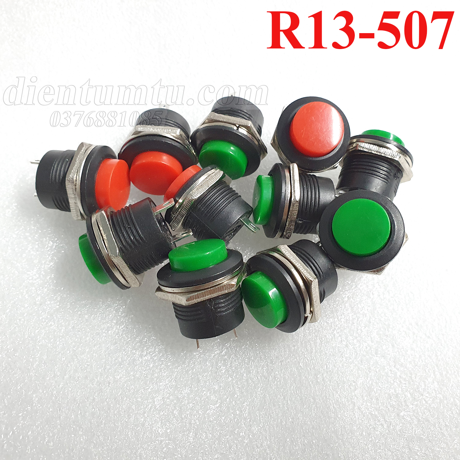 Nút Nhấn Nhả 16mm (R13-507) - Nút Đề - Nút Reset