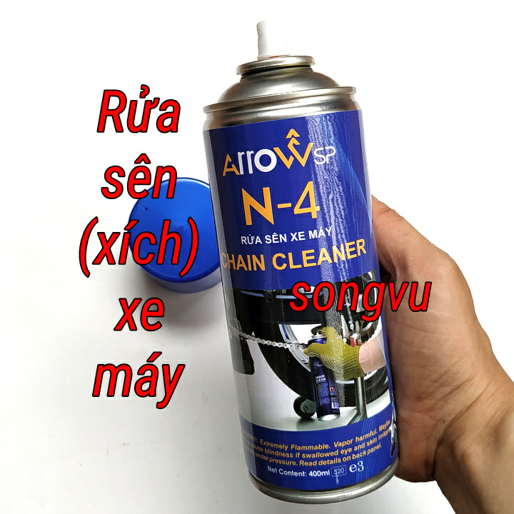 Bình xịt rửa sên (xích) xe máy Arrow