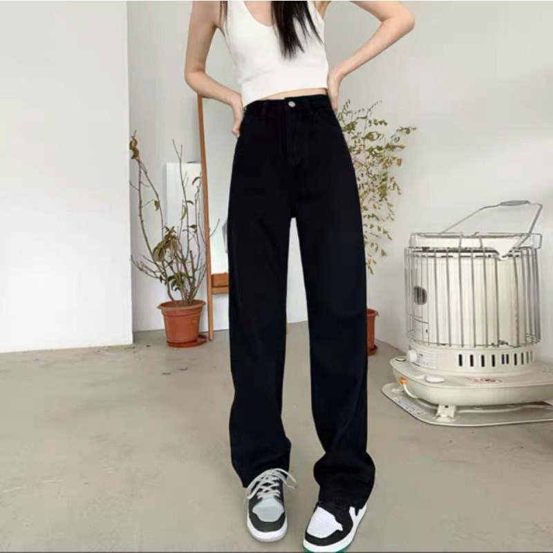 Quần jean ống rộng unisex - Quần jean suông - Simple Jean Uzzalang