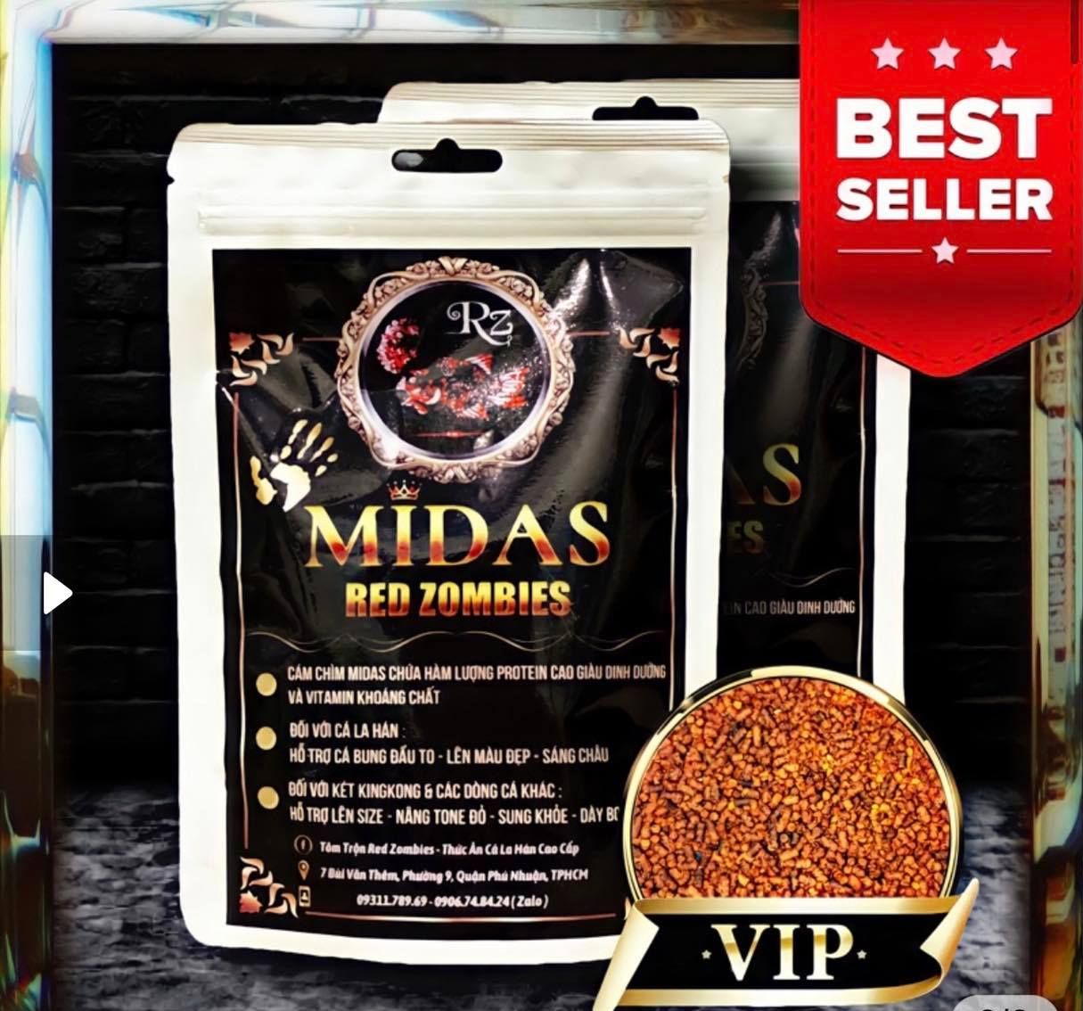 Thức Ăn Cá La Hán - Cám Chìm Midas - Dành Cho Mọi Size Cá Lớn Nhỏ