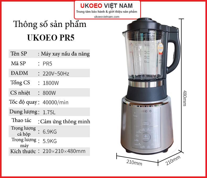 MÁY LÀM SỮA HẠT UKOEO PR5 TIẾNG VIỆT