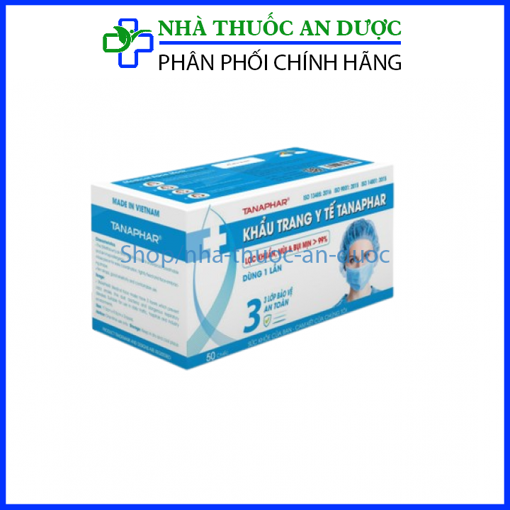 Khẩu trang y tế Tanaphar 3 lớp 50 chiếc/ hộp